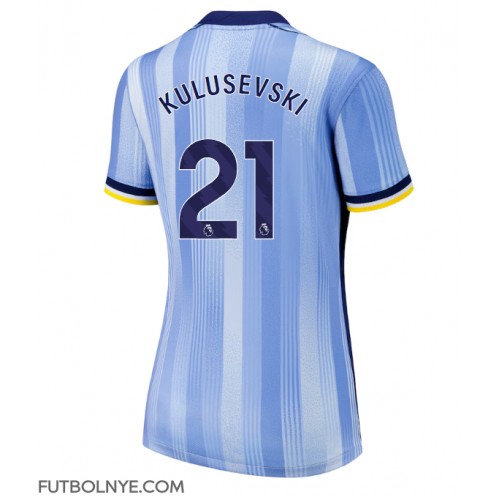 Camiseta Tottenham Hotspur Dejan Kulusevski #21 Visitante Equipación para mujer 2024-25 manga corta